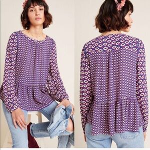 Maeve cheyenne peplum Blouse Athropologie